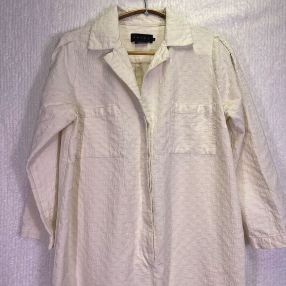 Hatch Cream The Art Maternity 100% Cotton Textured Long Sleeve Jumpsuit Size 0 - Picture 3 of 12